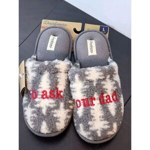 DearFoam Women's Cozy Indoor/Outdoor Lounge Slippers Go Ask Your Dad Size L 9/10